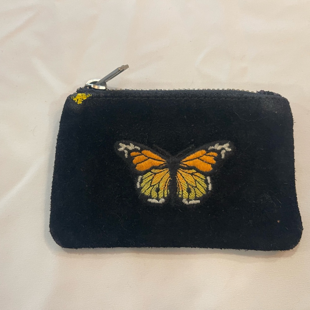 Black Pouch with Butterfly Design